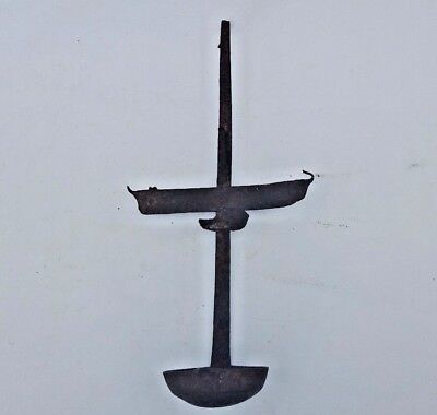 Antique Iron God Worship Oil Lamp Hand Forged Hanging Deepak Lamp Collectible M3
