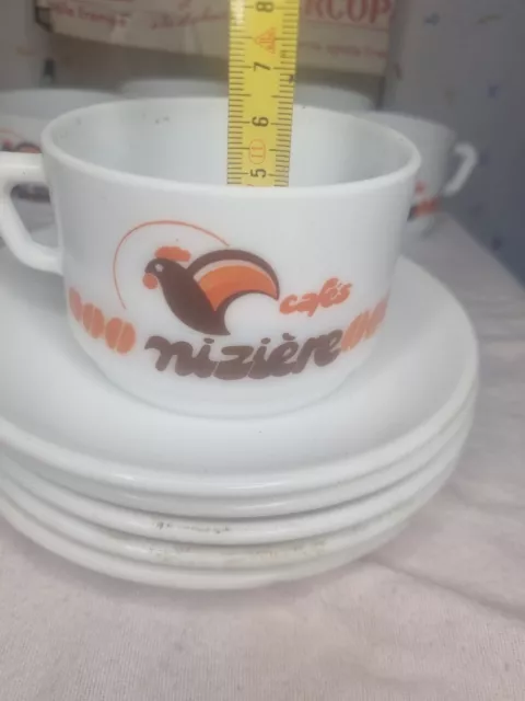 Service Opale Trempé Arcopal Café.RIZIÉRE  composé de 6 tasses et 5 sous tasses. 2