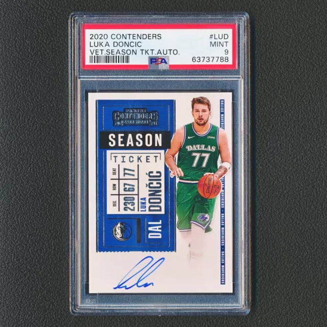 2020-21 Panini Contenders Luka Doncic Veteran Season Ticket Auto PSA 9 8L