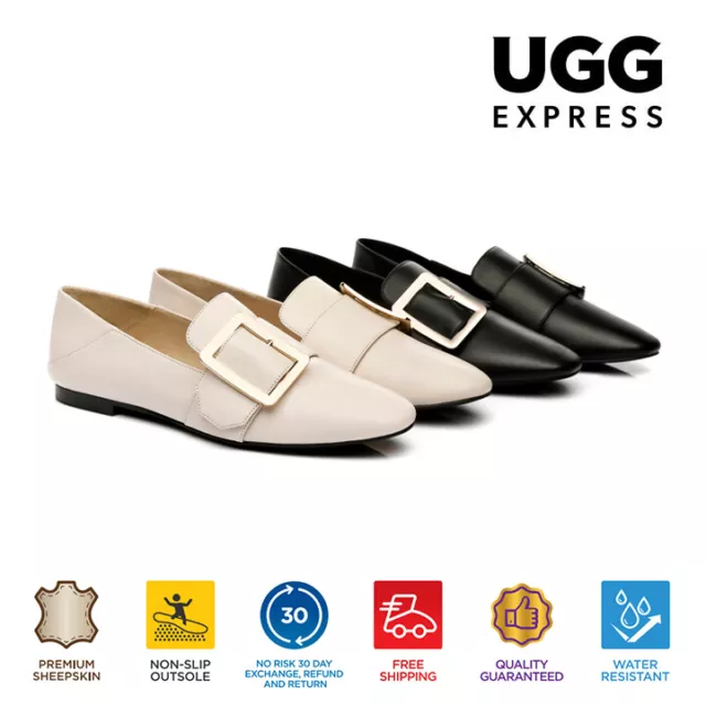 【EXTRA 15% OFF】UGG Women Flats Genuine Leather Buckle Leather Loafers Sally