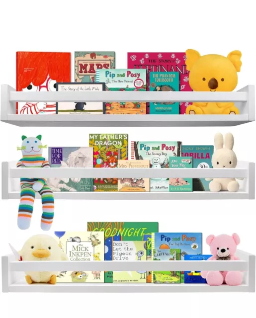 Floating Bookshelf 24 Inches Set of 3, Wall Mounted Nursery (Read Description)