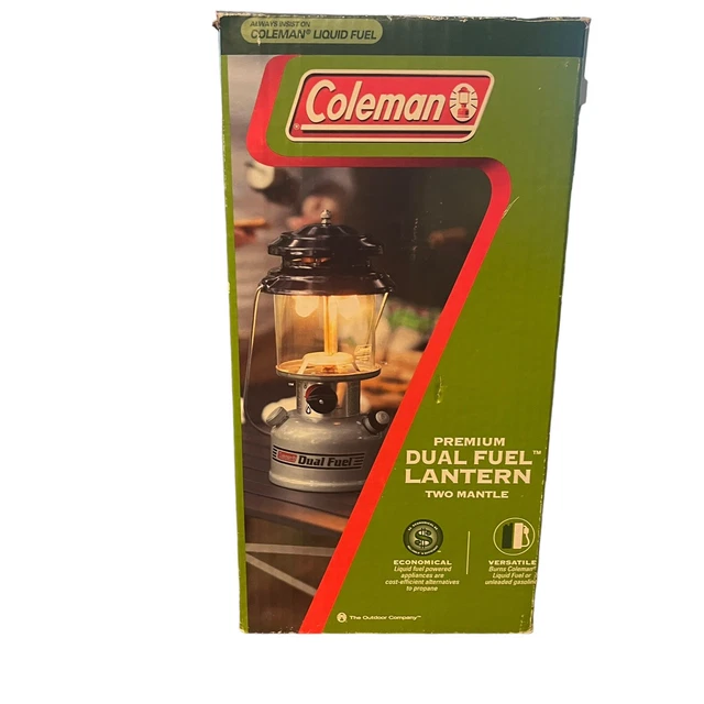 COLEMAN 285A PREMIUM Dual Fuel Lantern Two Mantle Use gas or Coleman