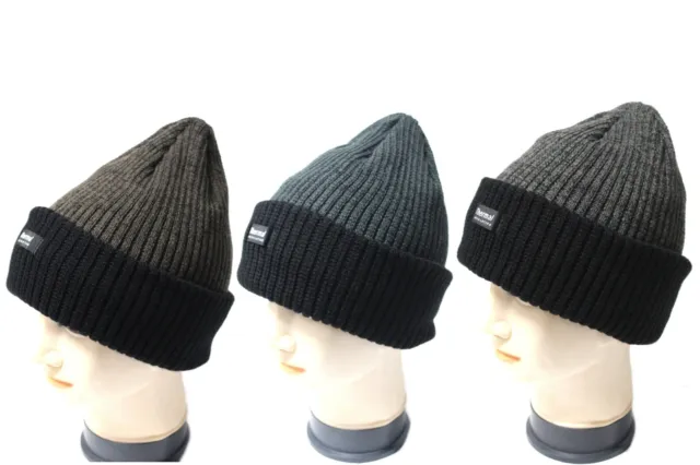 Beanie hat For Mens Winter Ski Turn Up Knitted Unisex Adult Woolly Ladies Cap