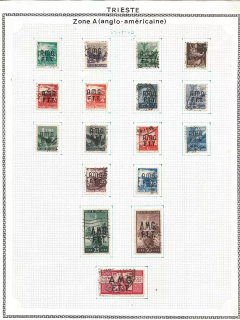 Italy - Trieste 1945 Allied Military Govt. Fine Used Scarce  Set Of 17 Values