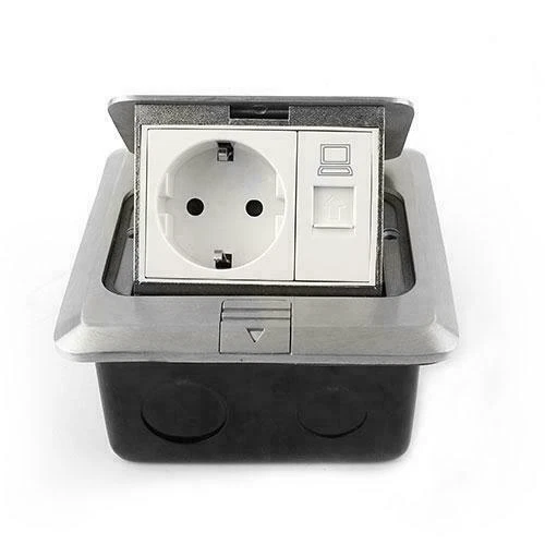 Einbausteckdose Mit 2x USB Alu Tischsteckdose Fußboden Onpira