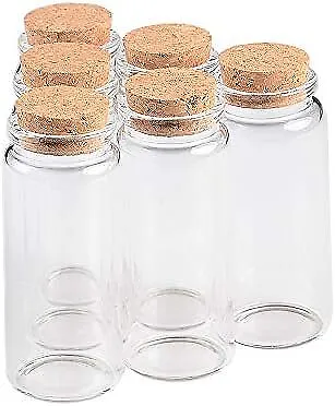 Botella de vidrio transparente con corcho, regalo de boda, alcancía de viaje, 65 ml [12 piezas]