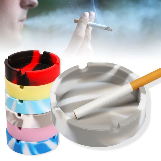Portavasos de goma humo para cenicero cenicero redondo gel de sílice