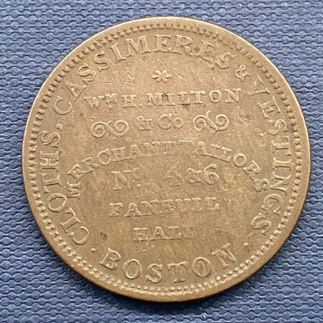 Hard Times Token Boston Massachusetts H. Milton Fanueil Hall #54755