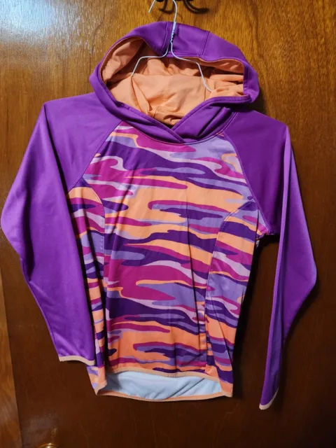 Girl's XL (14-16) Danskin Now Purple Orange Pink Lightweight Pullover Hoodie