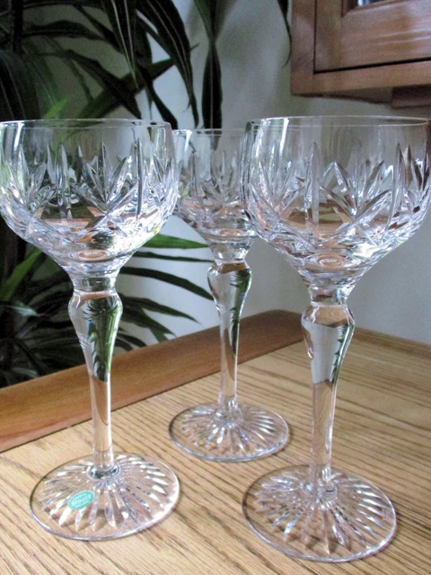 2 X Stuart Crystal York Cut Pattern Large Wine Glasses Goblets Signed 44 95 Picclick Uk