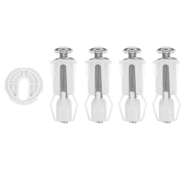 4Pz Kit E Bulloni Sedia Wc in ABS Bianco Installazione Facile
