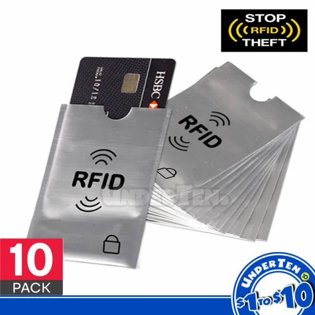 10x RFID Blocking Sleeve Secure Credit Card ID Protector Anti Scan Safety AU NEW