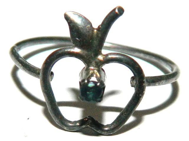 Bague vintage ajustable en métal argenté et strass tbe - Montres & Bijoux