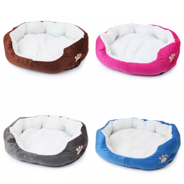 Deluxe Pet Basket Bed Warm Soft Warm Cushion Dog Cat Washable with Fleece Lining