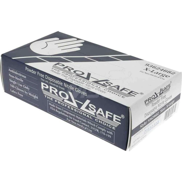 100 Pack PRO-SAFE GL06-3MPFXL Disposable Gloves, Size X-Large, 3 mil, Nitrile