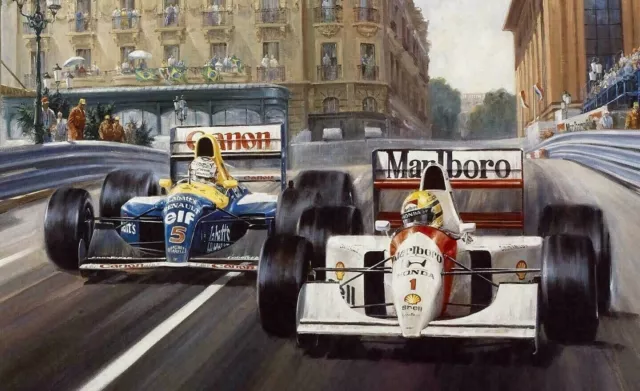 Monaco Grand Prix F1 Racing Cars Canvas Wall Art 20 X 30 Inch