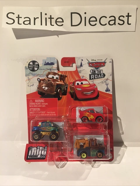 DISNEY PIXAR CARS On The Road Mini Racers IVY MATER MCQUEEN 3 Pack New ...