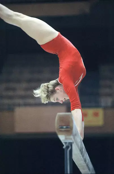 1960s Vera Caslavska Of Czechoslovakia In The Balance Beam 13 Gymnastics Photo