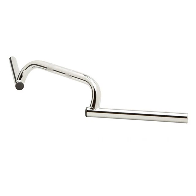 Clubman Bar Handlebars - Low Chrome 1.00" Dia. (slotted) 27.9W-<4.00H>-5.31PB