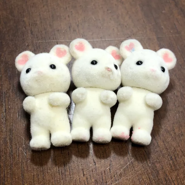 Calico Critters Marshmallow Mouse Mice Family Baby Sylvania Triplets