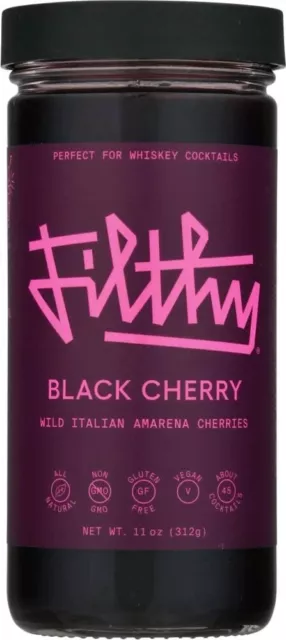 Filthy Black Wild Italian Amarena Cocktail Cherries, 11 OZ