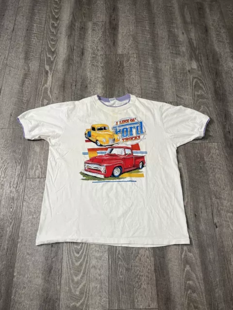 Camisa Ford vintage para hombre XL I Like Ol Ford camionetas Ringer 1989 Car Hop estilo década de 1950