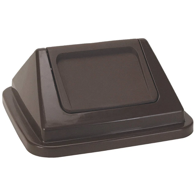 TOUGH GUY 4PGR2 Trash Can Top,Dome,Swing,Brown