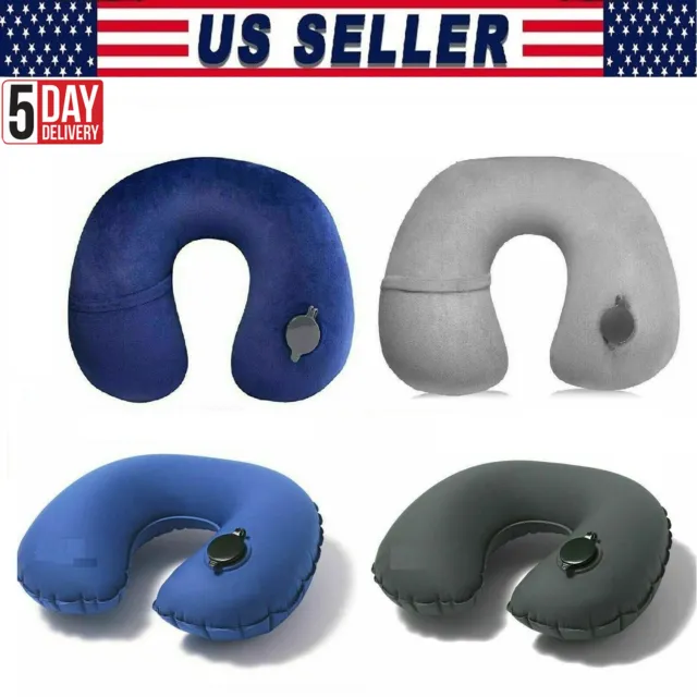 U-shaped Inflatable Airplane Pillow Neck Travel Pillows Head and Neck Support US