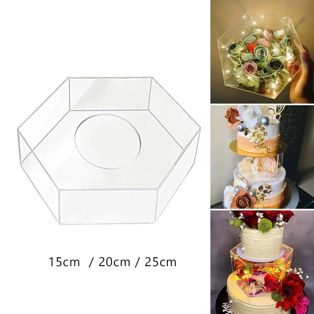 CAKE BOX SHAPE Display Stand Clear Acrylic Fillable Cake Box Stand