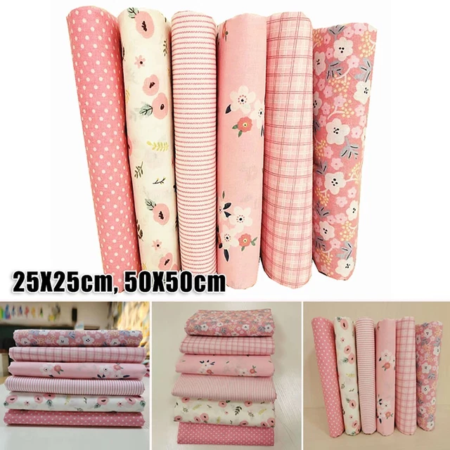 6 Stück 25/50cm DIY Blumenmuster Baumwolle Stoff Vorgeschnitten Nähen Textilien