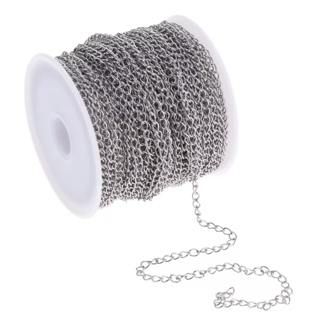 1 Roll Silver Stainless Steel Cable Chain For Crafting DIY Jewelry Making