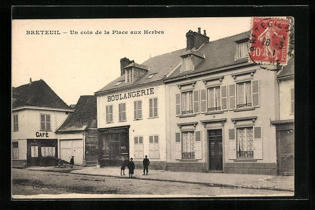 CPA Breteuil, a corner of the Place aux Herbes