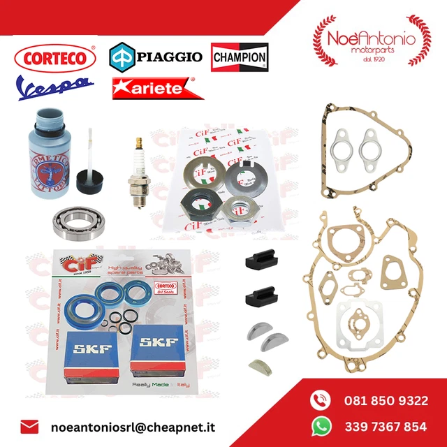 Kit Completo De Revisión Para Motor Piaggio Vespa 50 Special L R N Cusicnetti SKF Sellos Y Retenes