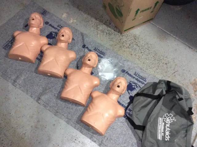 4x SIMULAIDS SANI MAN ADULT TORSO CPR EMS EMT NURSING TRAINING MANIKIN FIRST AID