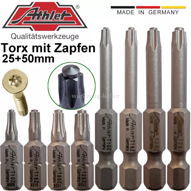 Athlet Basic-Bits Torx mit Zapfen T10-T40 | T-STAR plus Bits für SPAX®-Schrauben