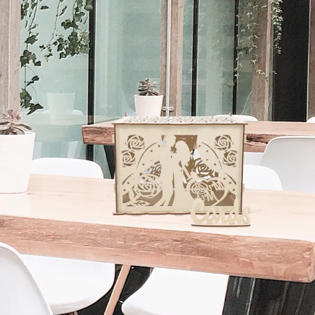 Caja de tarjetas de boda con cerradura, rústica, decoración de mesa