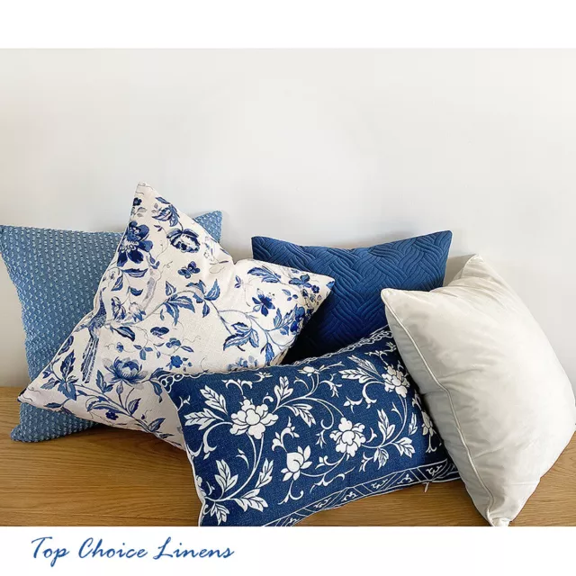 Mix & Match Hamptons Coastal Sofa Pillow Navy/Light Blue/White Cushion Cover