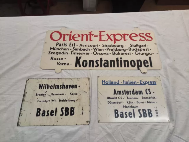 33b) Original Zuglaufschilder Orient Express Holland-Italien-Express