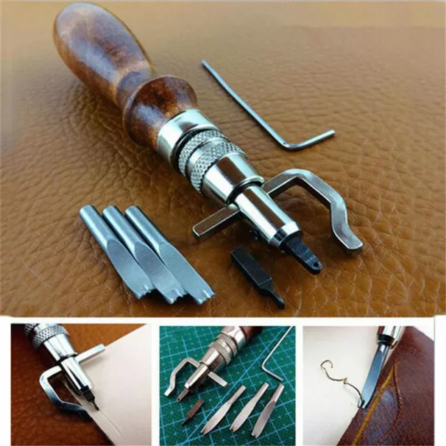 7 in 1 Set Pro Leathercraft Adjustable Stitching and Groover Crease Leather -xd