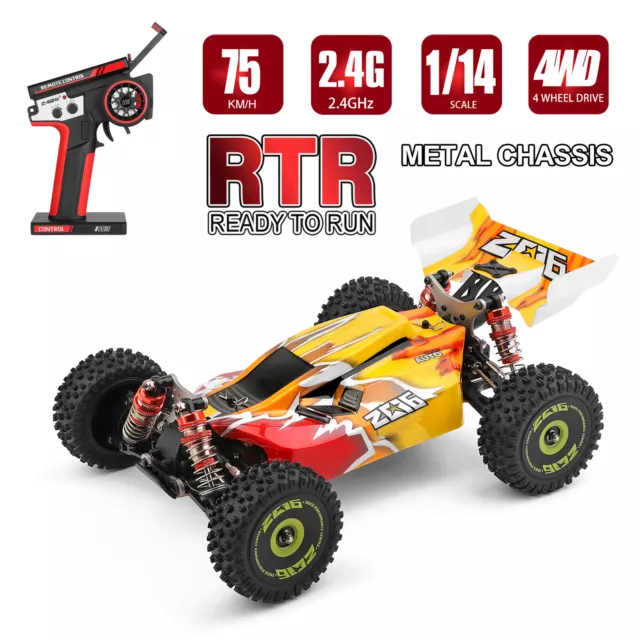 WLtoys 1/14 144010 144001 RC Car 75KM/H High Speed Racing Brushless 4WD  Off-Road 2.4G Remote Control Drift Toys for Children