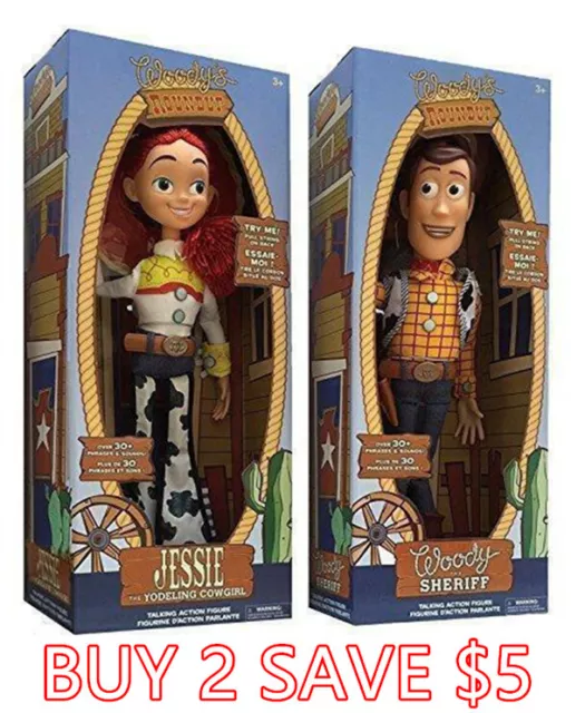 TOY STORY TALKING Woody Sheriff Jessie Yodeling Action Figures