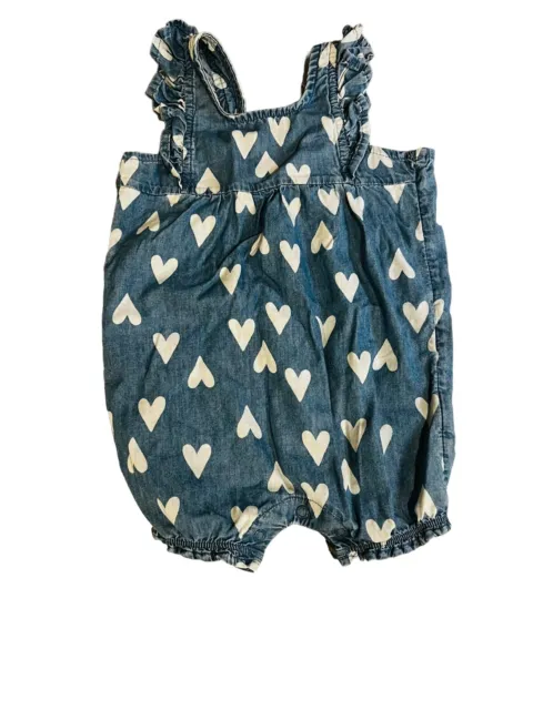 carters baby girl 12 months denim romper with hearts