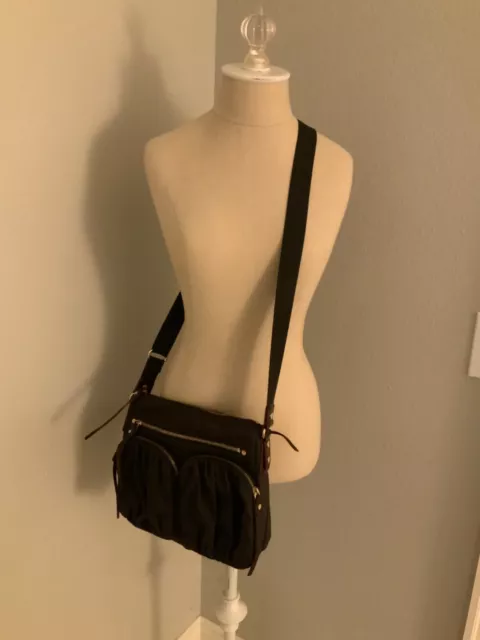 MZ Wallace NWOT chocolate brown nylon w/leather trim crossbody