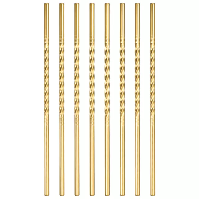 8Pcs 8.46" Long 0.24" Dia Stainless Steel Straight Threaded(Gold)