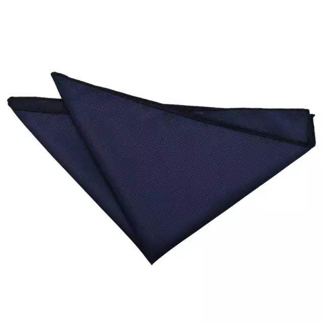 Navy Blue Mens Pocket Square Handkerchief Hanky Woven Plain Solid Check by DQT