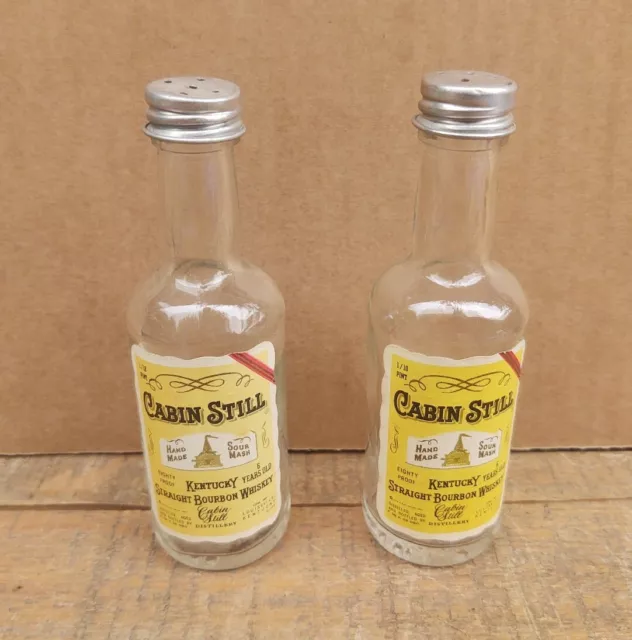 Cabin Still Miniature Kentucky Bourbon Whiskey Bottle Salt & Pepper Shakers