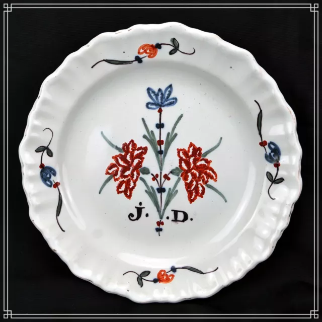 Splendide Assiette En Faience D' Auvillar Ou Martres Tolosane