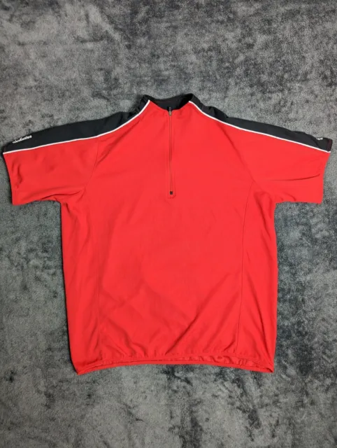 Schwinn Cycling Jersey Men Medium Red Short Sleeve Water Pocket Pullover Top