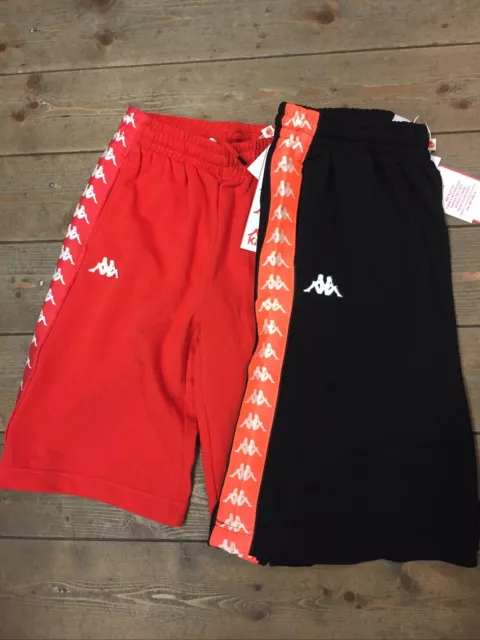 Kappa Shorts Hombre Con Banda Lateral Pantalones Cortos Bolsillos Sudadera Luz