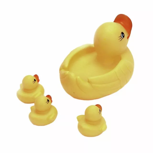 anatre da bagno Mummy & Baby Rubber Race Squeaky Ducks Family 1 anatra grande & anatra 3 piccola DK 3